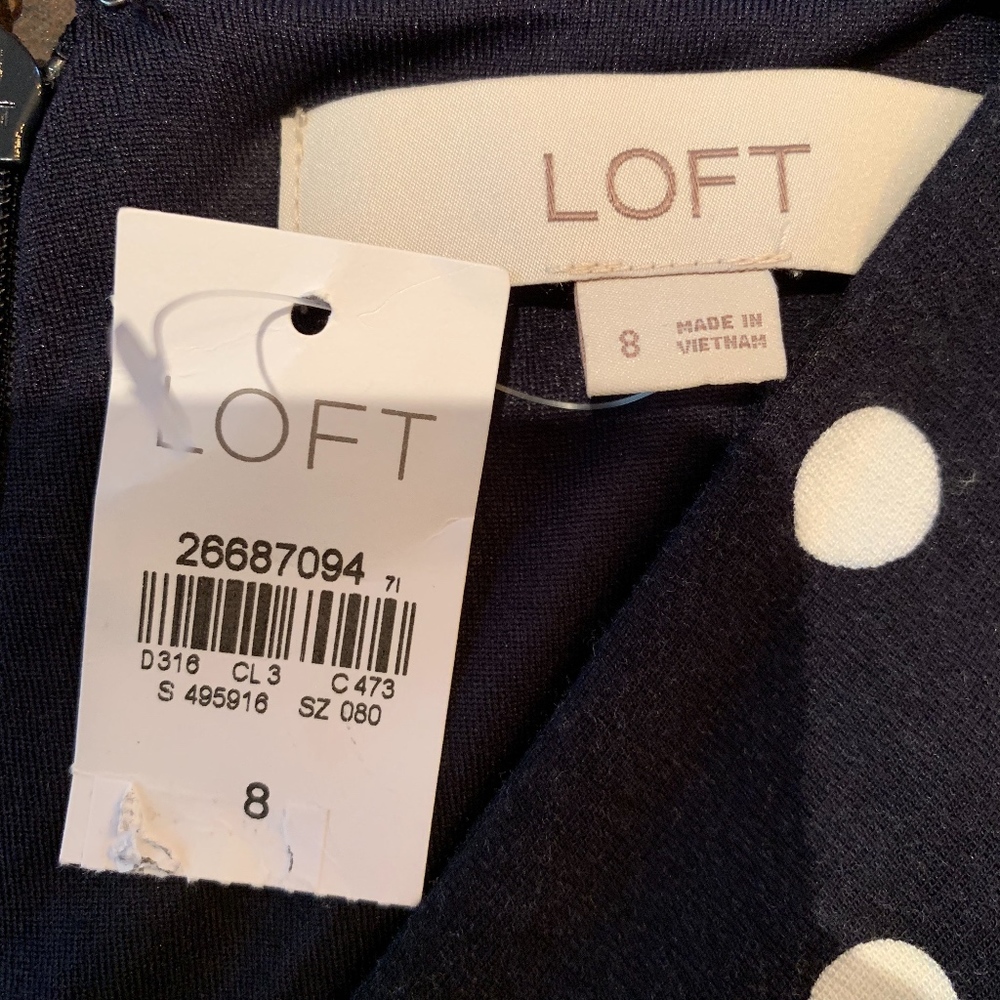 NWT - LOFT Polka Dot Wrap Dress - Picture 4 of 4